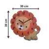 Wooden Nursery Wall Clock with Cute Lion Design