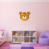 Wooden Nursery Wall Clock with Cute Tiger Design
