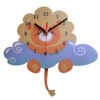 Wooden Nursery Wall Clock with Dream of Little Lion Design