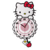 Wooden Nursery Wall Clock with Hello Kitty Design