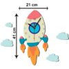Wooden Nursery Wall Clock with Jet Design