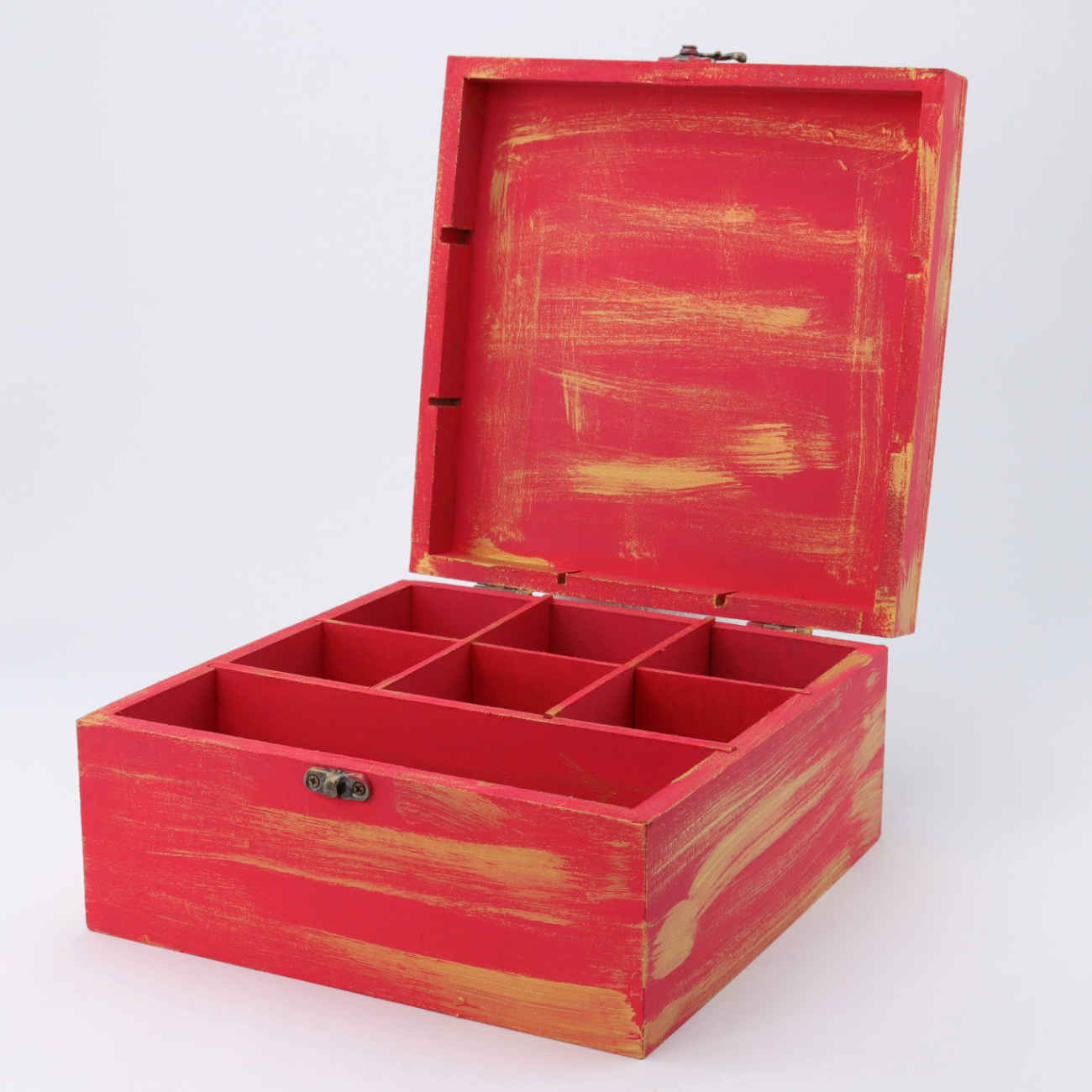 Handcrafted Tea Organizer with Persian Tile Pattern