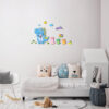 Wooden Wall Clock for Children's Room Model Dinosaur