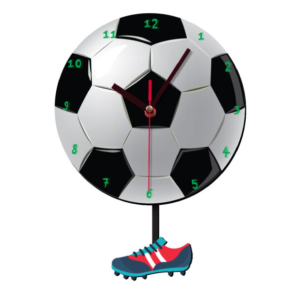Wooden Wall Clock for Children's Room Model Football