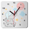 Wooden Wall Clock for Children's Room Model Little Elephant