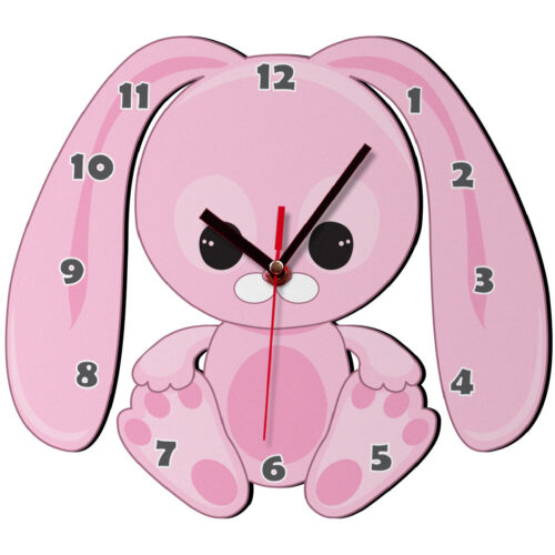 Wooden Wall Clock for Children’s Room Model Rabbit