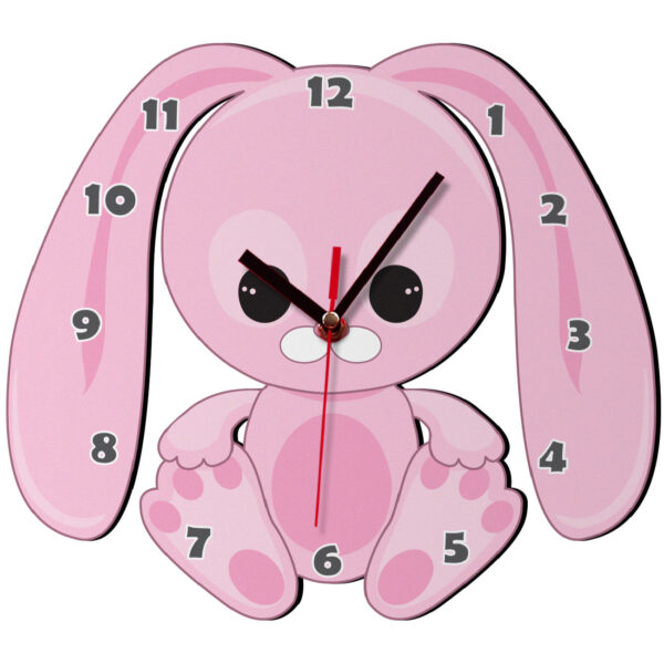 Wooden Wall Clock for Children's Room Model Rabbit