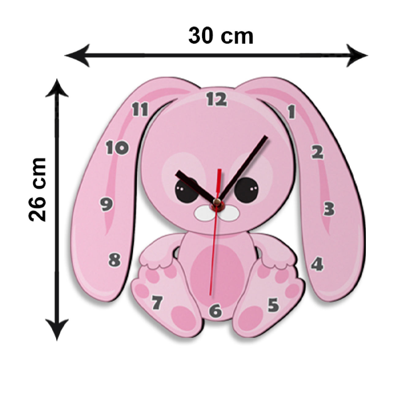 Wooden Wall Clock for Children’s Room Model Rabbit