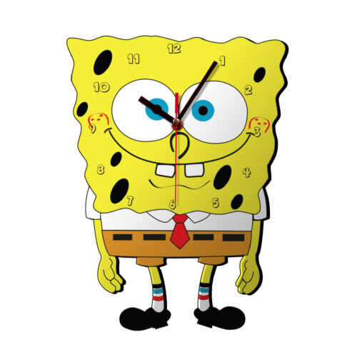 Wooden Wall Clock for Children’s Room Model SpongeBob