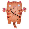 Wooden Wall Clock for Children's Room with Cat Design