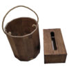 Wooden Waste Basket & Tissue Box Set - Linda