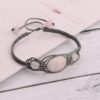 Bohemian Embroidered Macrame Bracelet for Women Model Rose Quartz