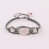 Bohemian Embroidered Macrame Bracelet for Women Model Rose Quartz