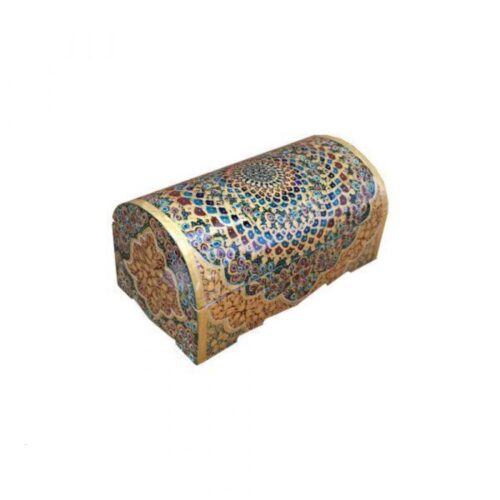 Handcrafted Bone Jewelry Box with Persian-Inspired Tazhib Pattern