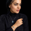 Brass Four Leaf Clover Jewelry Set - Necklace Bracelet Stud Earrings Set for Women