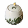 Ceramic Canister Jar Hand Painted in Leaf Design