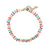 Chain Ankle Bracelet with Multicolour Enamel Leaf Design