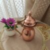 Copper Dallah Coffee Pot for Brewing Qahwa & Arabic Coffee, Tinned Inside with Brass Handle