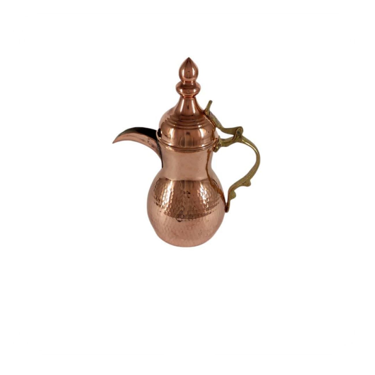 Traditional Hammered Copper Dallah Coffee Pot for Brewing Qahwa & Arabic Coffee