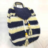 Crochet Casual Backpack with Geometric Design Handmade