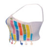Crochet Crop Top for Women Handwoven Model Rainbow