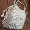 Crochet Macrame Tote Shoulder Bag with Inner Lining for Women Handwoven