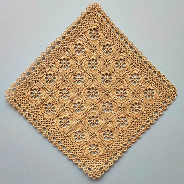 Crochet Tablecloth Hand Knitted in Bohemian Style Floral Design
