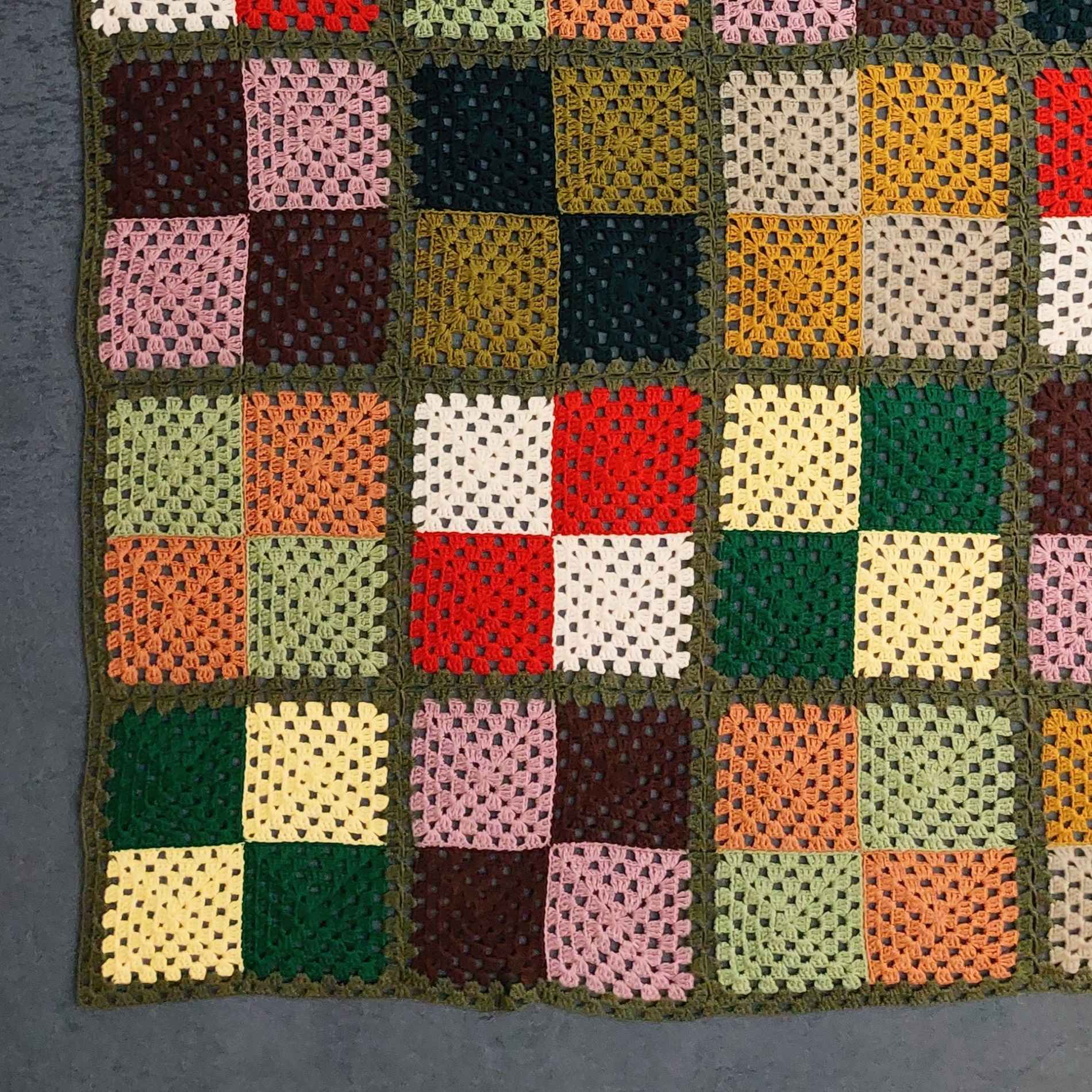 Crochet Tablecloth Hand Knitted in Checkered Design