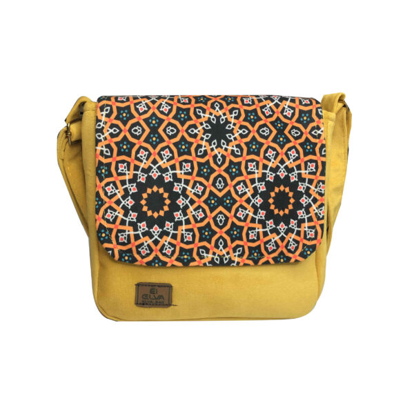 Bohemian Crossbody Shoulder Bag Model Sun with Persian-Inspired Pattern