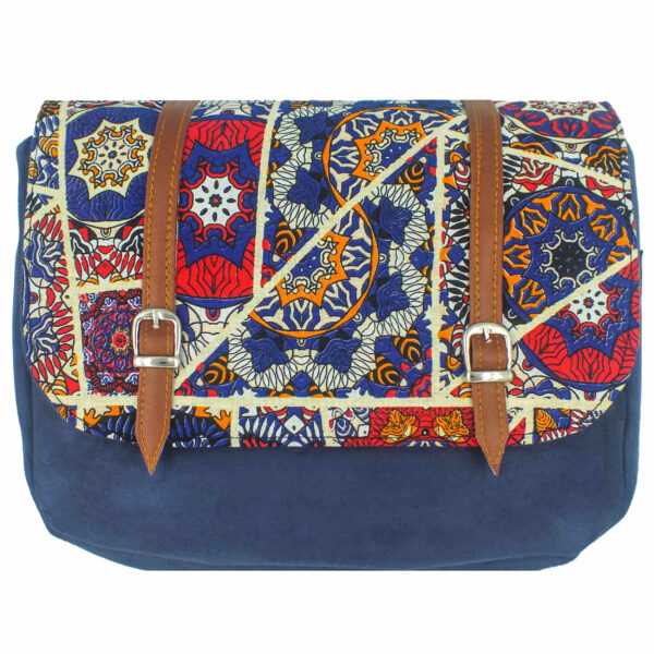 Bohemian Crossbody Shoulder Bag with Persian-Inspired Geometric Pattern