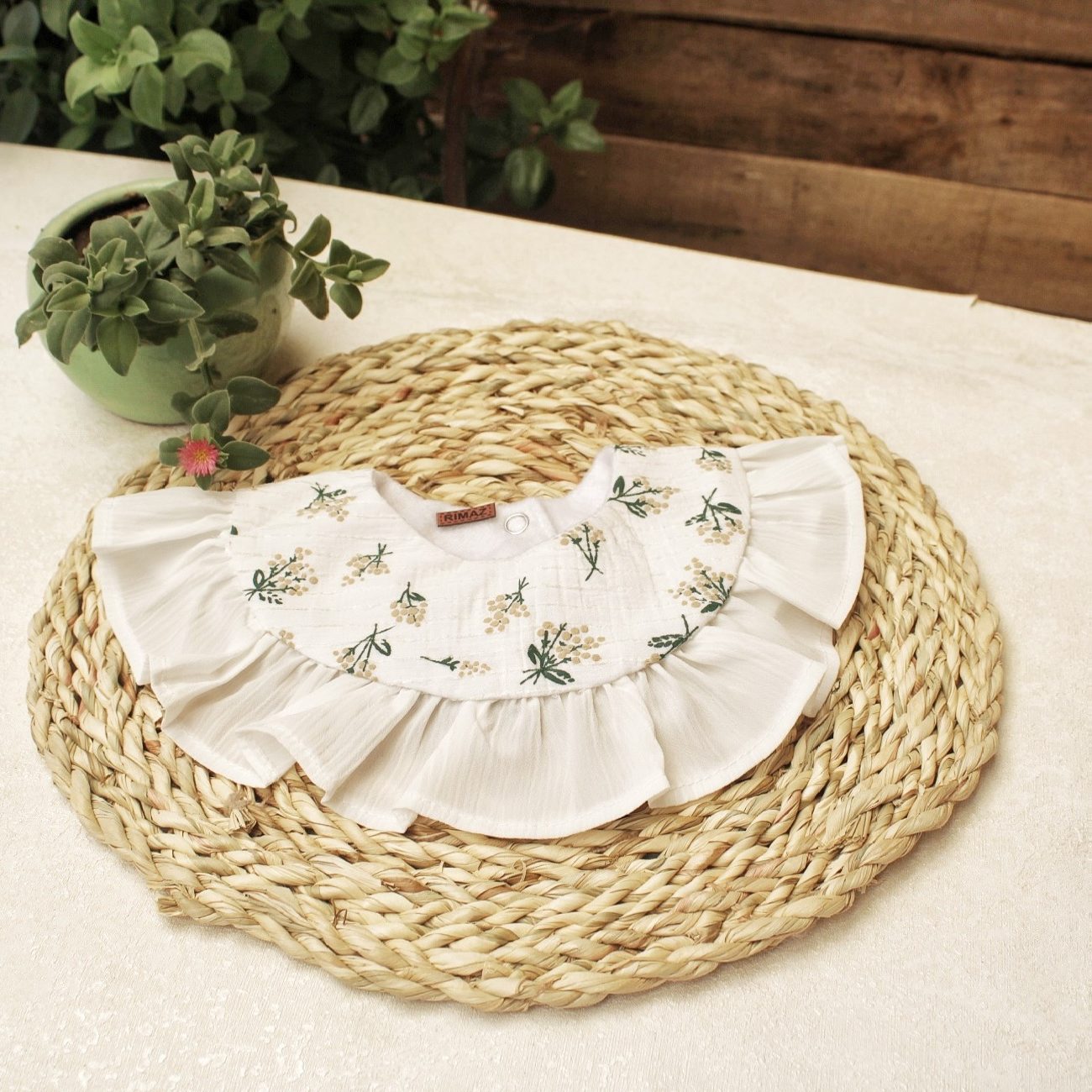 Cute Baby Bib with Floral Design Model Paradise