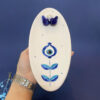 Decorative Ceramic Incense Holder with Evil Eye Design Handcrafted