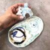 Decorative Ceramic Candle Holder with Polar Bear Design Handcrafted