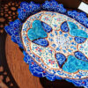 Decorative Copper Plate with Persian Minakari Painted Enamelwork for Wall Decor