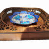 Decorative Copper Plate with Persian Minakari Painted Enamelwork for Wall Decor