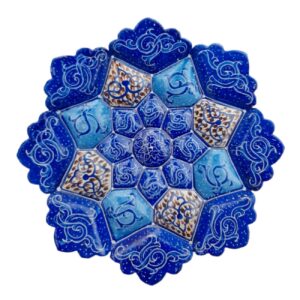 Decorative Copper Plate with Persian Minakari Enamelwork