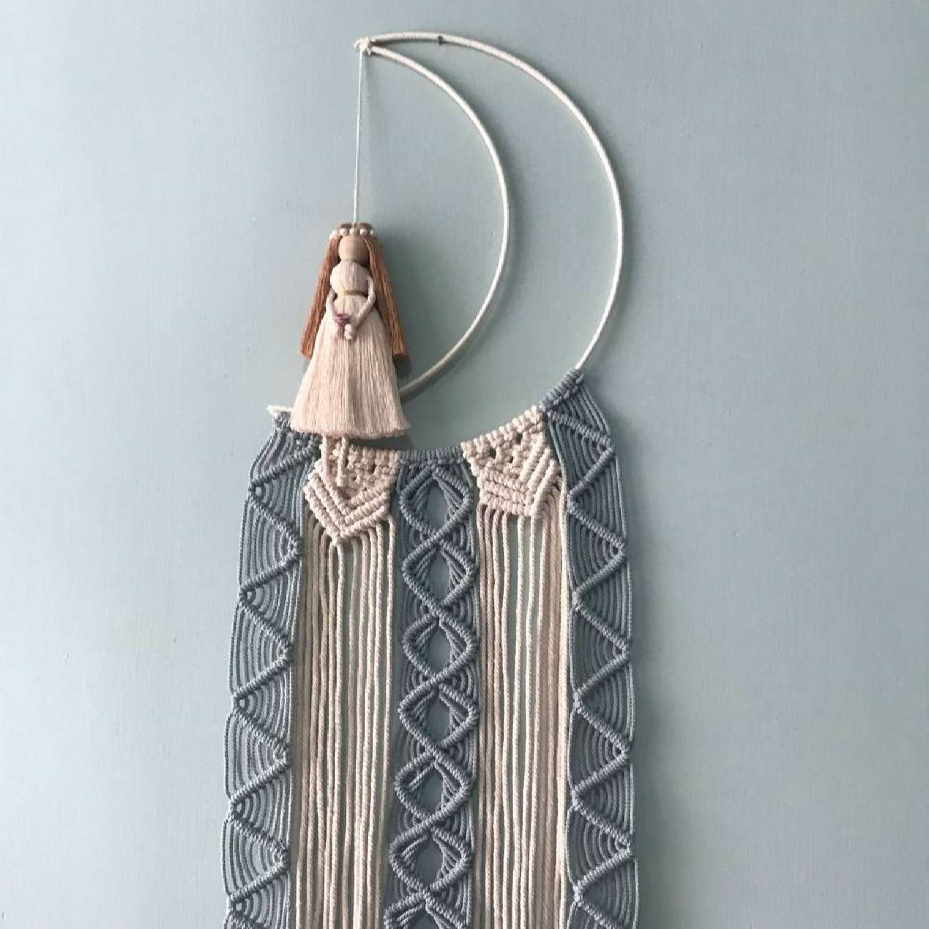 Decorative Macrame Wall Hanging Tapestry Art Model Moon