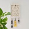 Decorative Macrame Wall Key Holder Handwoven