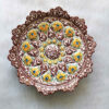 Decorative Metal Plate with Persian Minakari Painted Enamelwork for Wall Decor