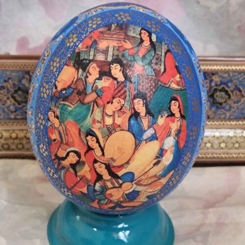 Persian Decorative Hand Painted Ostrich Egg Shell – Layla & Majnun