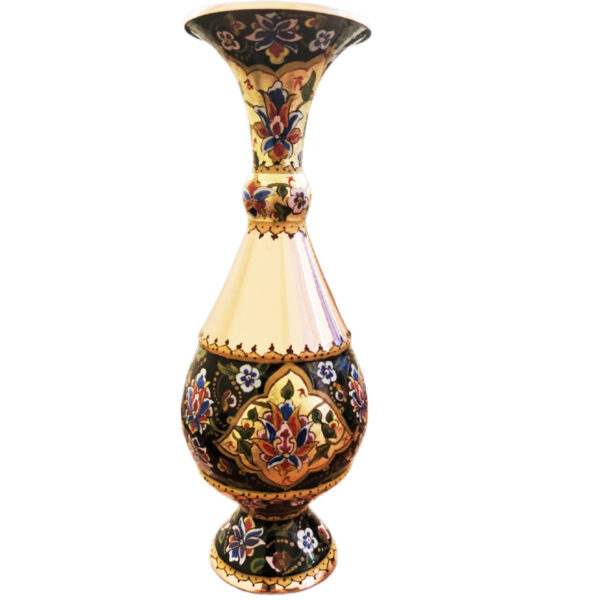 Decorative Persian Copper Vase Handcrafted Traditional Floral Design