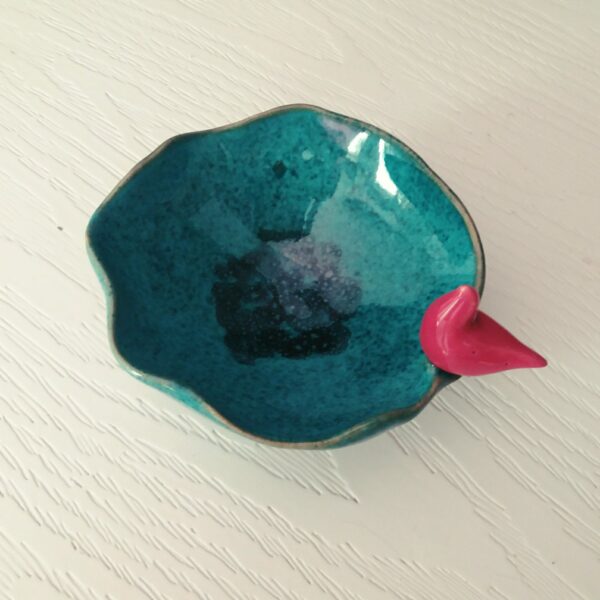 Decorative Pottery Bowl Artistic Handcrafted with Bird Design