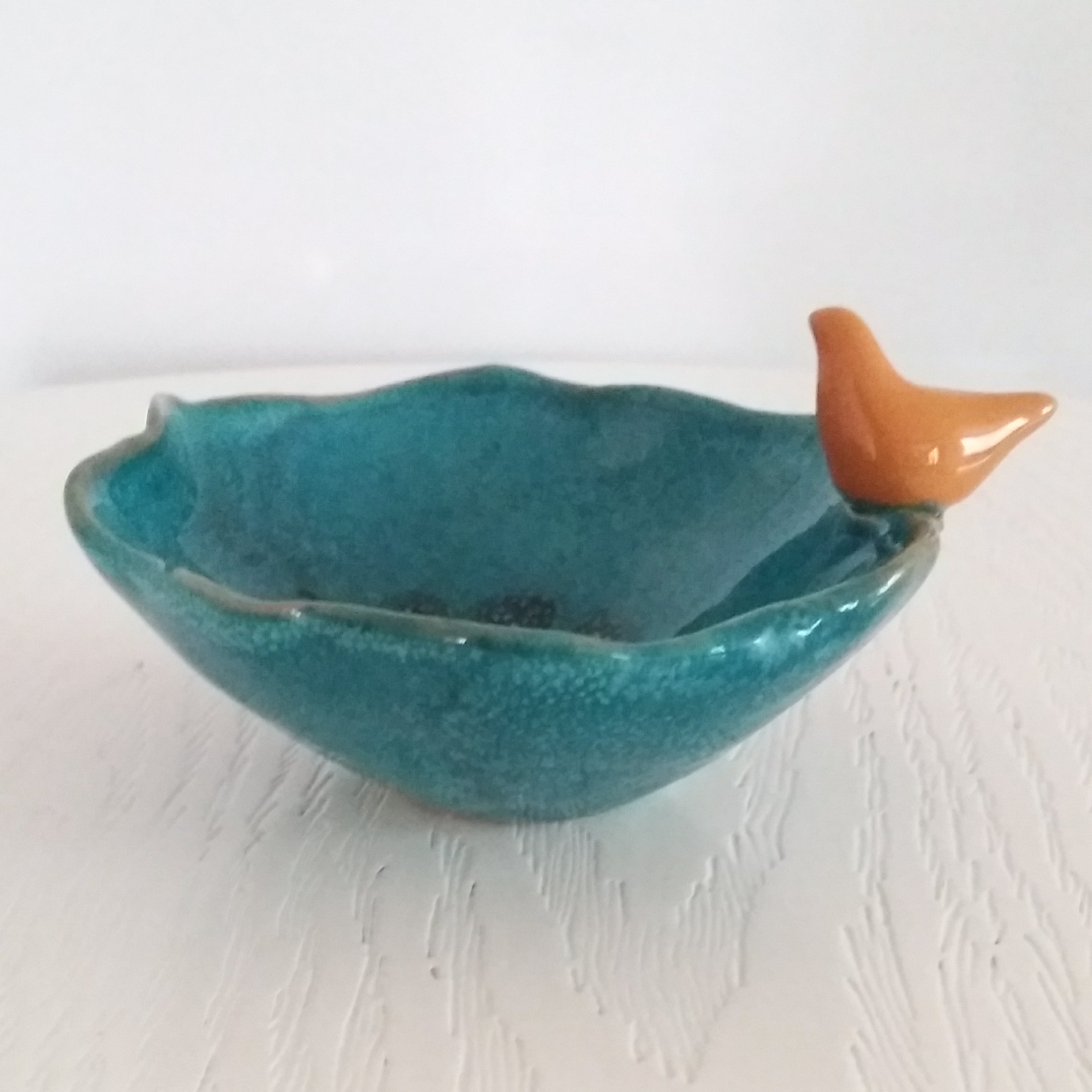 Decorative Pottery Bowl Artistic Handcrafted with Bird Design