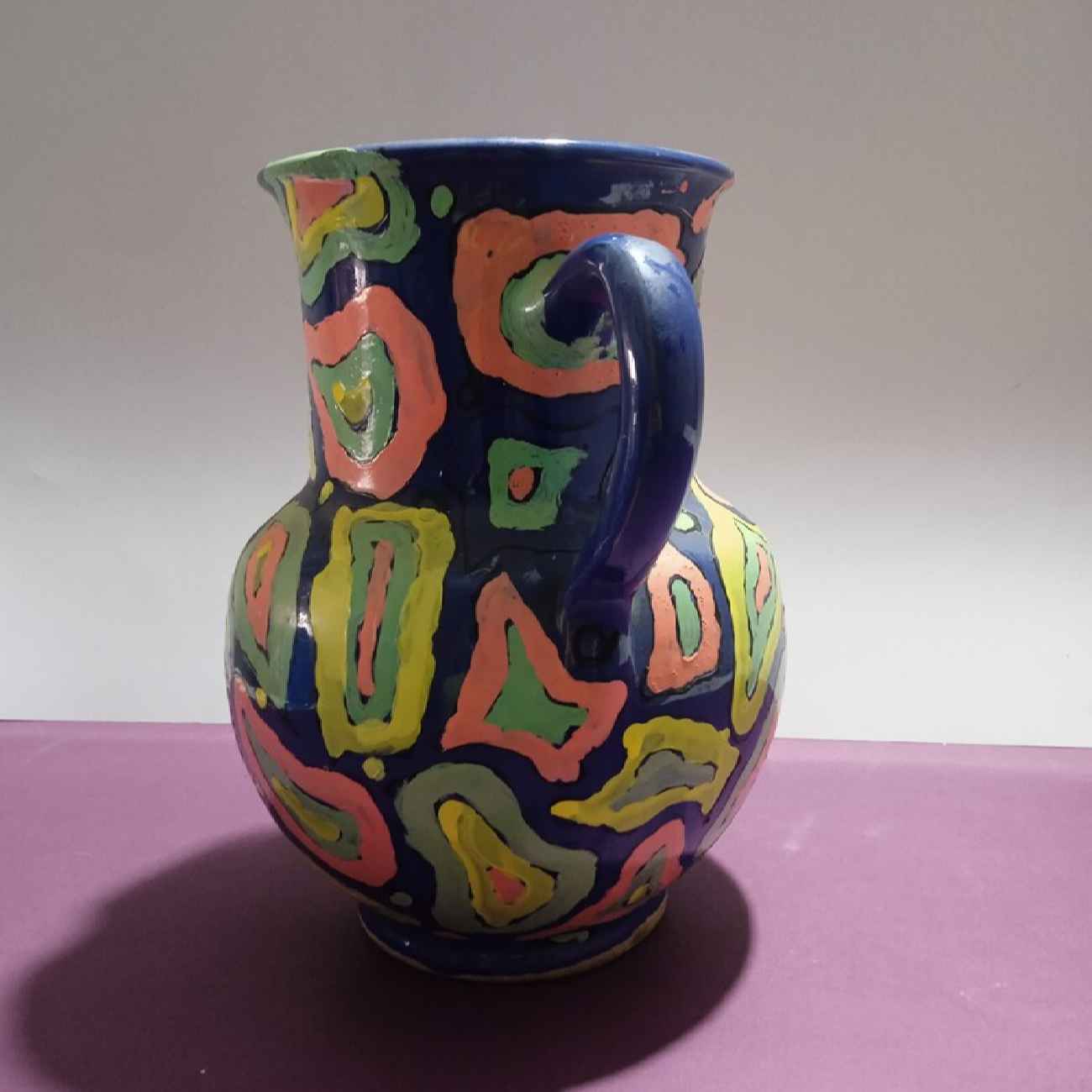 Decorative Pottery Pitcher Hand Painted Artisanal & Handcrafted
