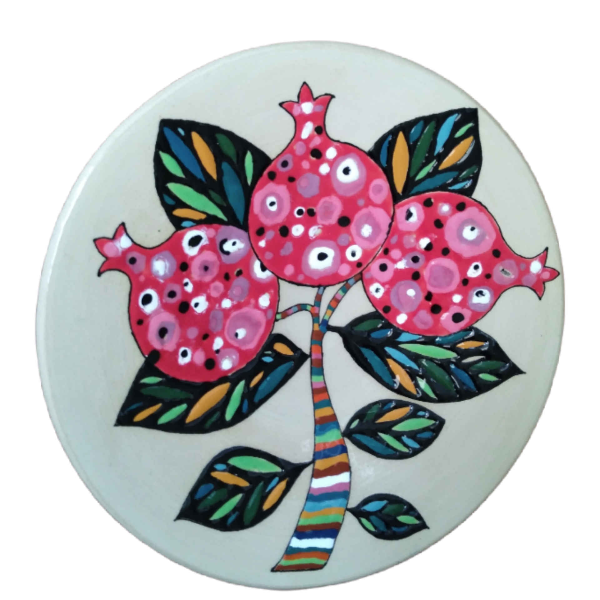 Decorative Pottery Plate in Minakari Persian Handicraft Pottery Art