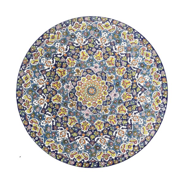 Decorative Pottery Plate with Persian Minakari Enamelwork for Wall & Table Decor