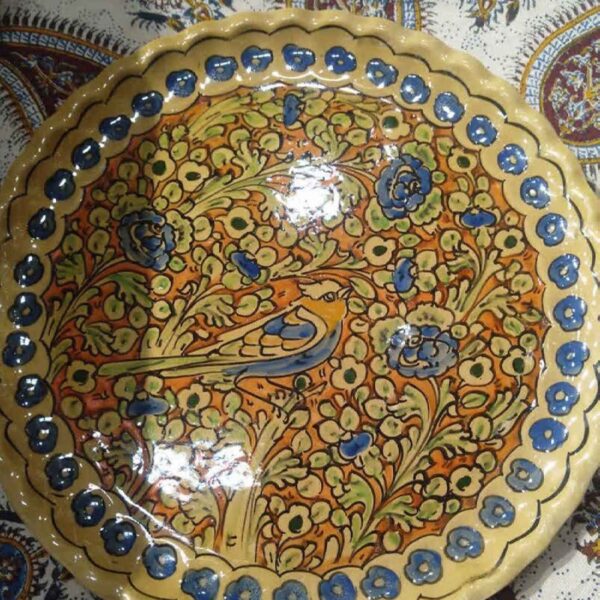 Decorative Pottery Tray in Birds & Flowers Design Handcrafted & HandPainted