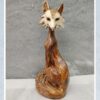Decorative Sitting Fox Figurine - Artistic Animal Sculpture