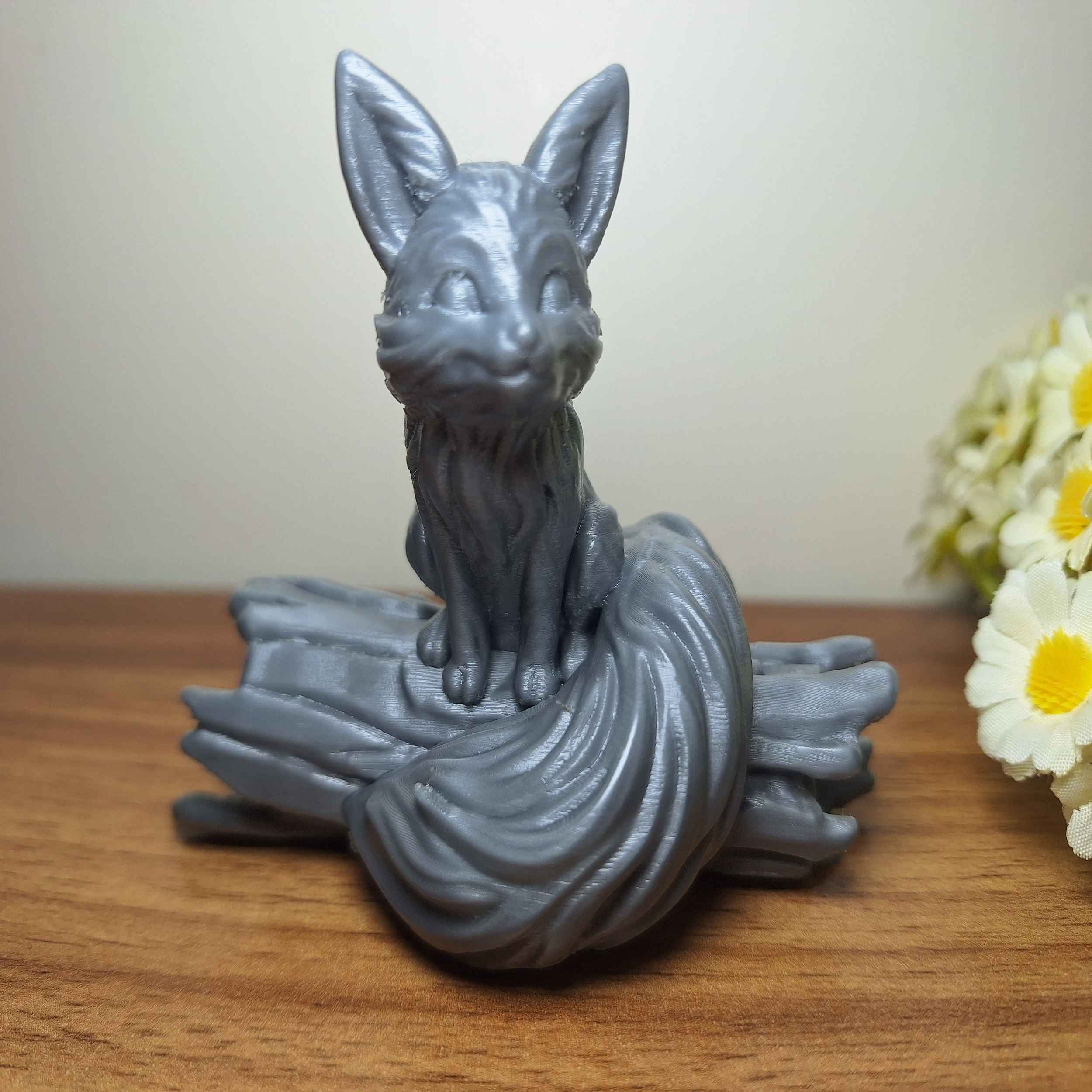 Decorative Sitting Fox on Tree Figurine – Charming Wildlife Sculpture