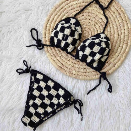 Delicate Handcrafted Crochet Bikini Set Bra & Thong for Women